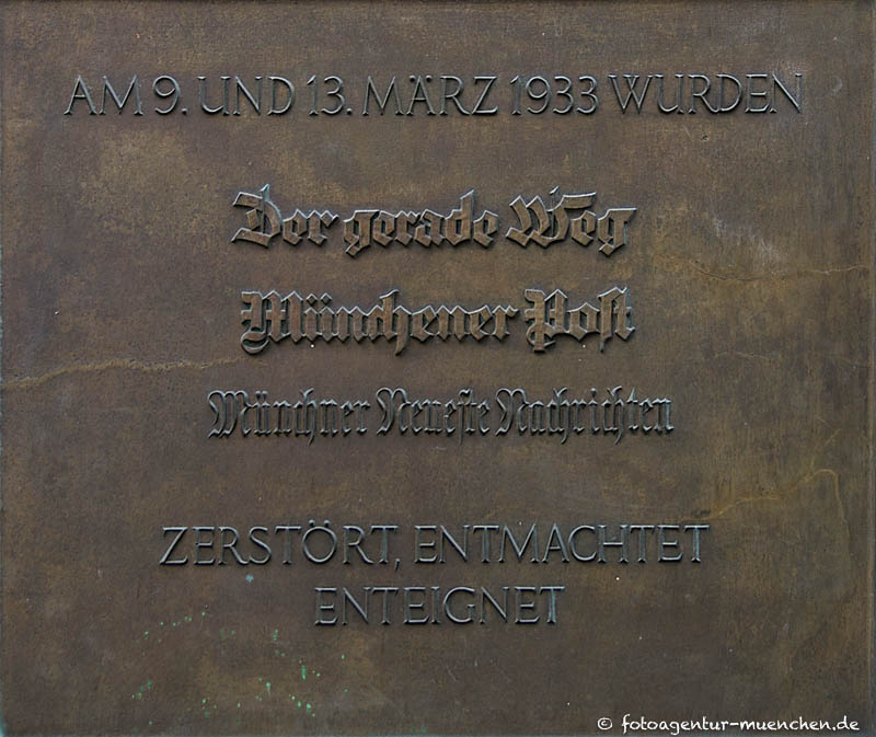Gedenktafel - Zeitschriften im Dritten Reich