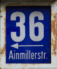Hausnummer - Ainmillerstraße – Foto aus München