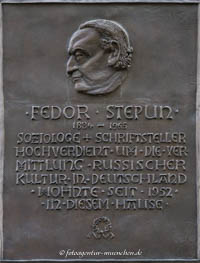 Gedenktafel - Fedor Stepun – Foto aus München