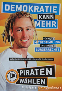 Wahlplakat Landtagswahl - Piraten – Foto aus München