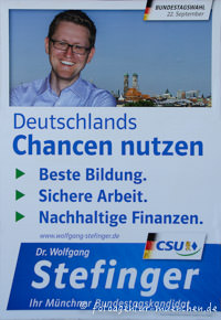 Wahlplakat Landtagswahl - CSU – Foto aus München