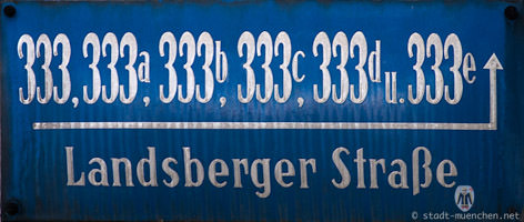 Hausnummer - Landsberger Straße – Foto aus München