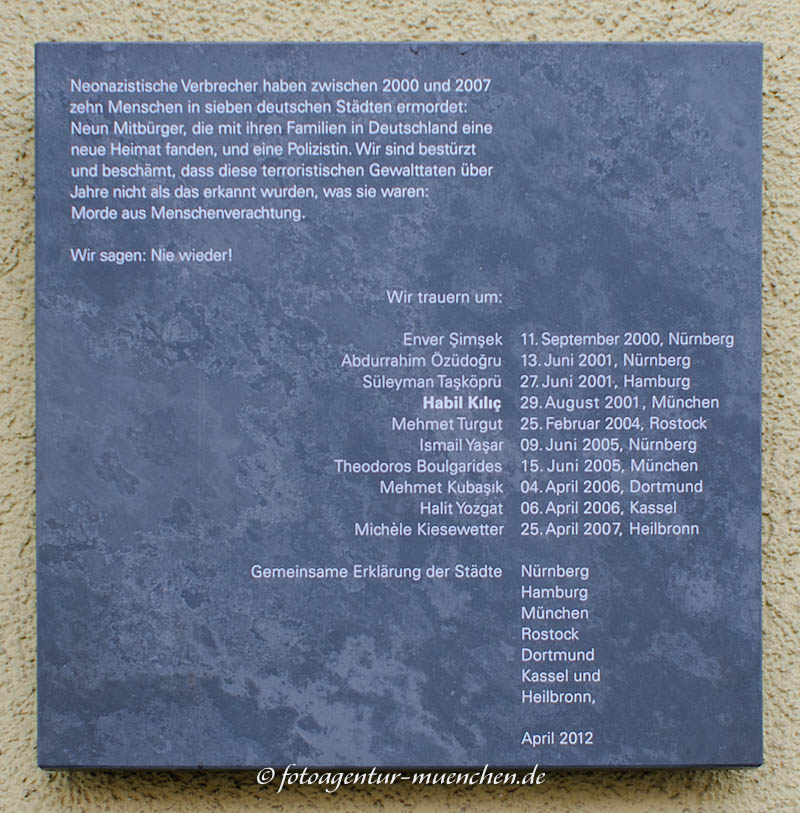 Habil Kiliç der durch die NSU ermordet wurde – Denkmal/Kunstwerk in München