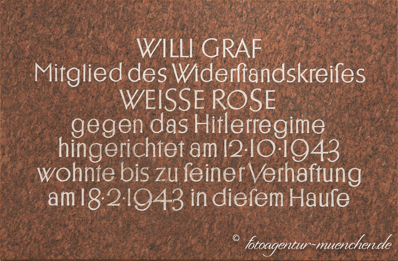 Gedenktafel - Graf Willi – Denkmal/Kunstwerk in München