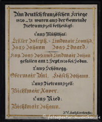 Gedenktafel - 1870er Krieg