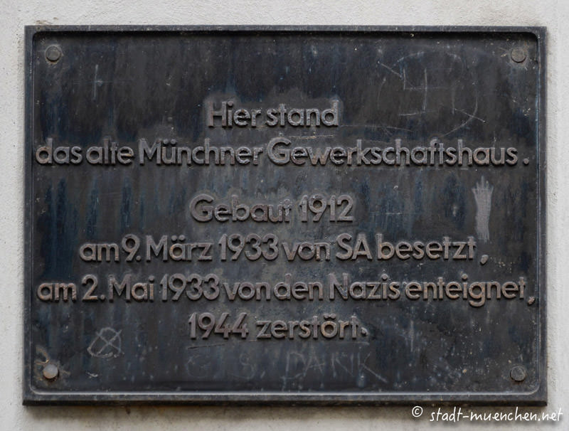 Gedenktafel - Gewerkschaftshaus