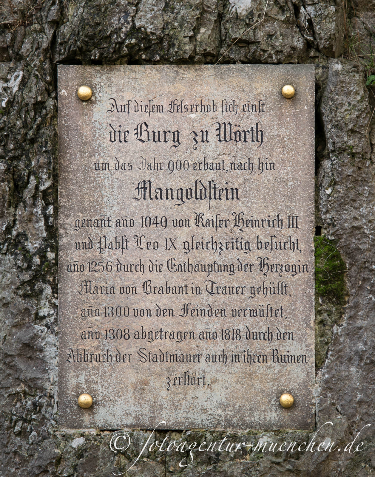 Gedenktafel - Burg zu Wörth