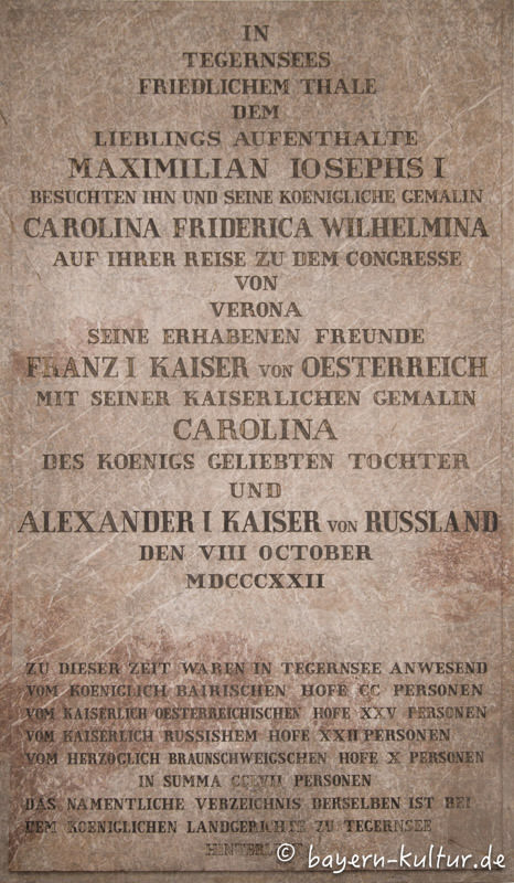 Gedenktafel König Max Joseph I.