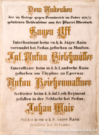 Kriegergedenktafel