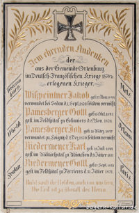 Kriegergedenktafel in der Marktkirche