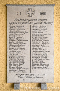 Kriegergedenktafel - Erster Weltkrieg