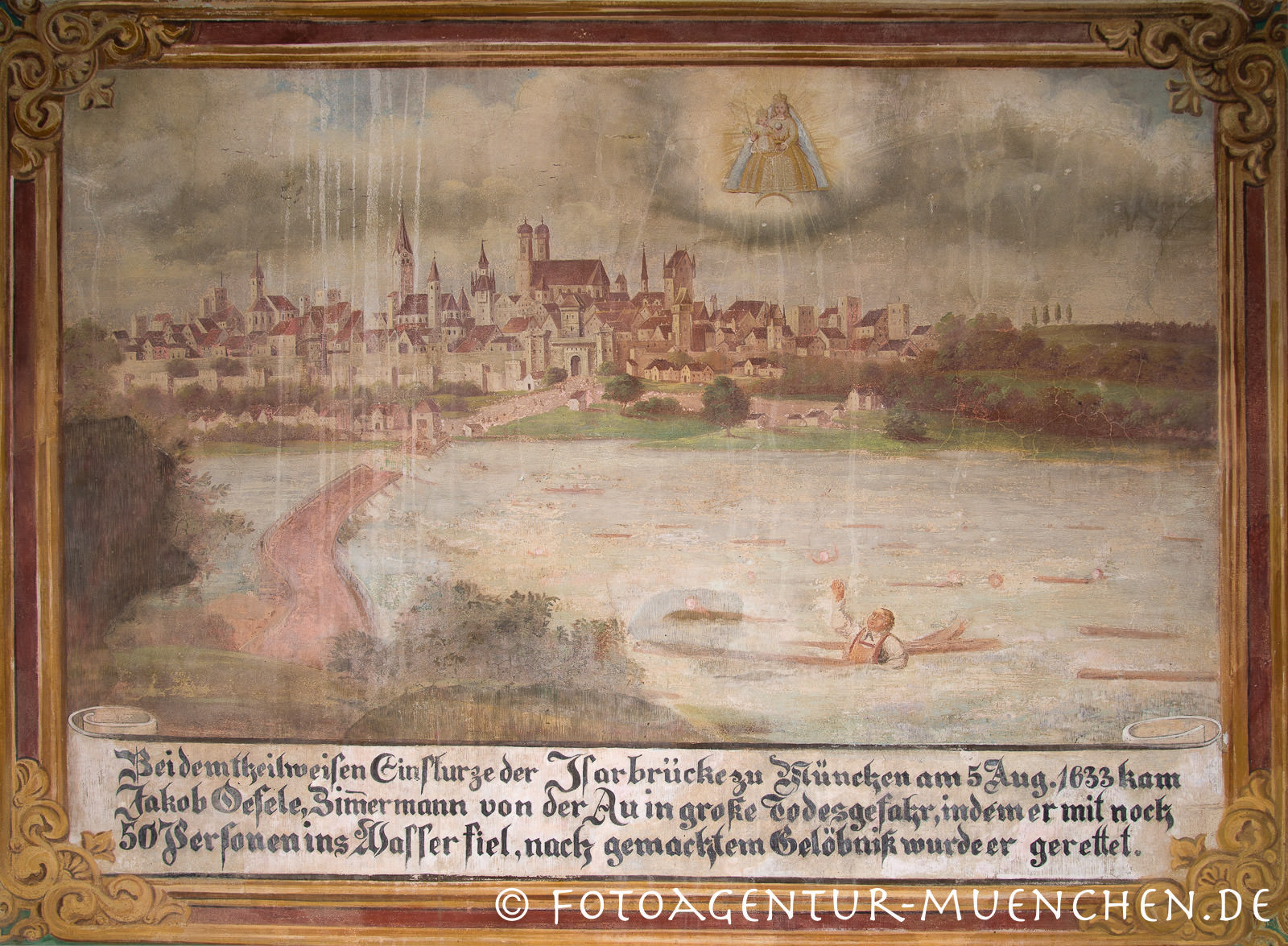 Votivbild - Einsturz der Isarbrücke