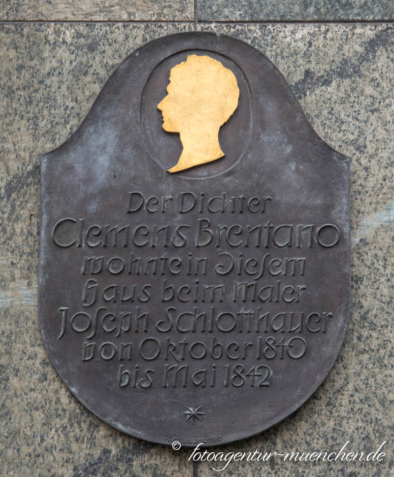 Gedenktafel - Clemens Brentano – Denkmal/Kunstwerk in München