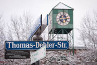 Straßenschild - Thomas-Dehler-Straße – Foto aus München
