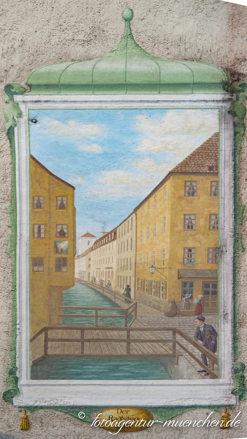 Der Radlsteg um 1880 – Denkmal/Kunstwerk in München