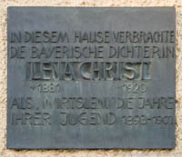 Gerhard Willhalm – Gedenktafel für Lena Christ