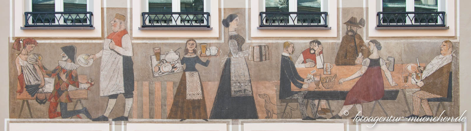 Sgraffito - Wirtshausszene
