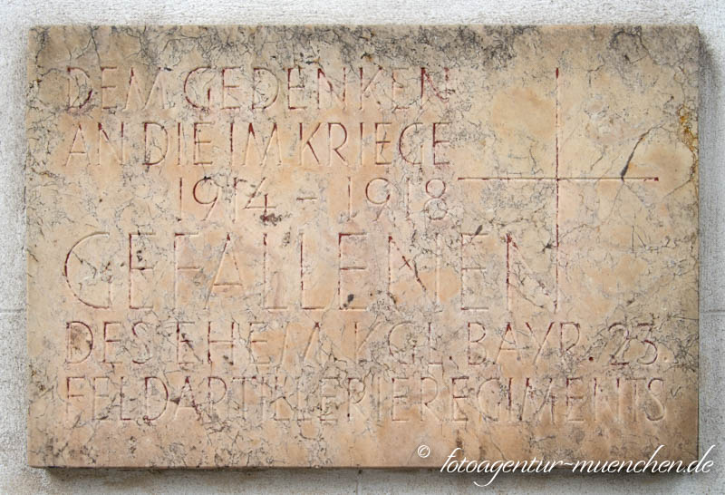 Kriegergedenktafel - Kgl. Bay. 23. Feldartilerieregiment – Denkmal/Kunstwerk in München
