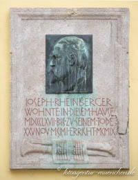 Gedenktafel  -  Joseph Rheinberger – Foto aus München