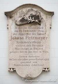 Gedenktafel für Johann Petzmayer – Foto aus München