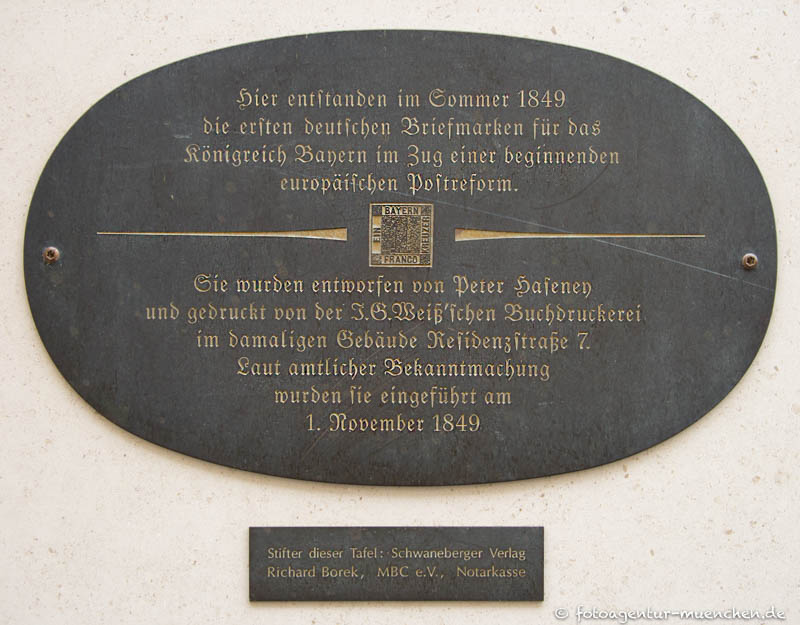Gedenktafel für die erste Briefmarke