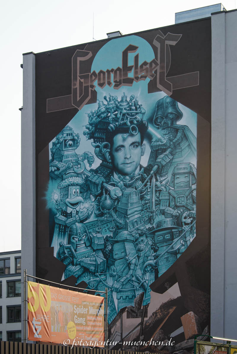 Graffito-Denkmal für Georg Elser – Denkmal/Kunstwerk in München