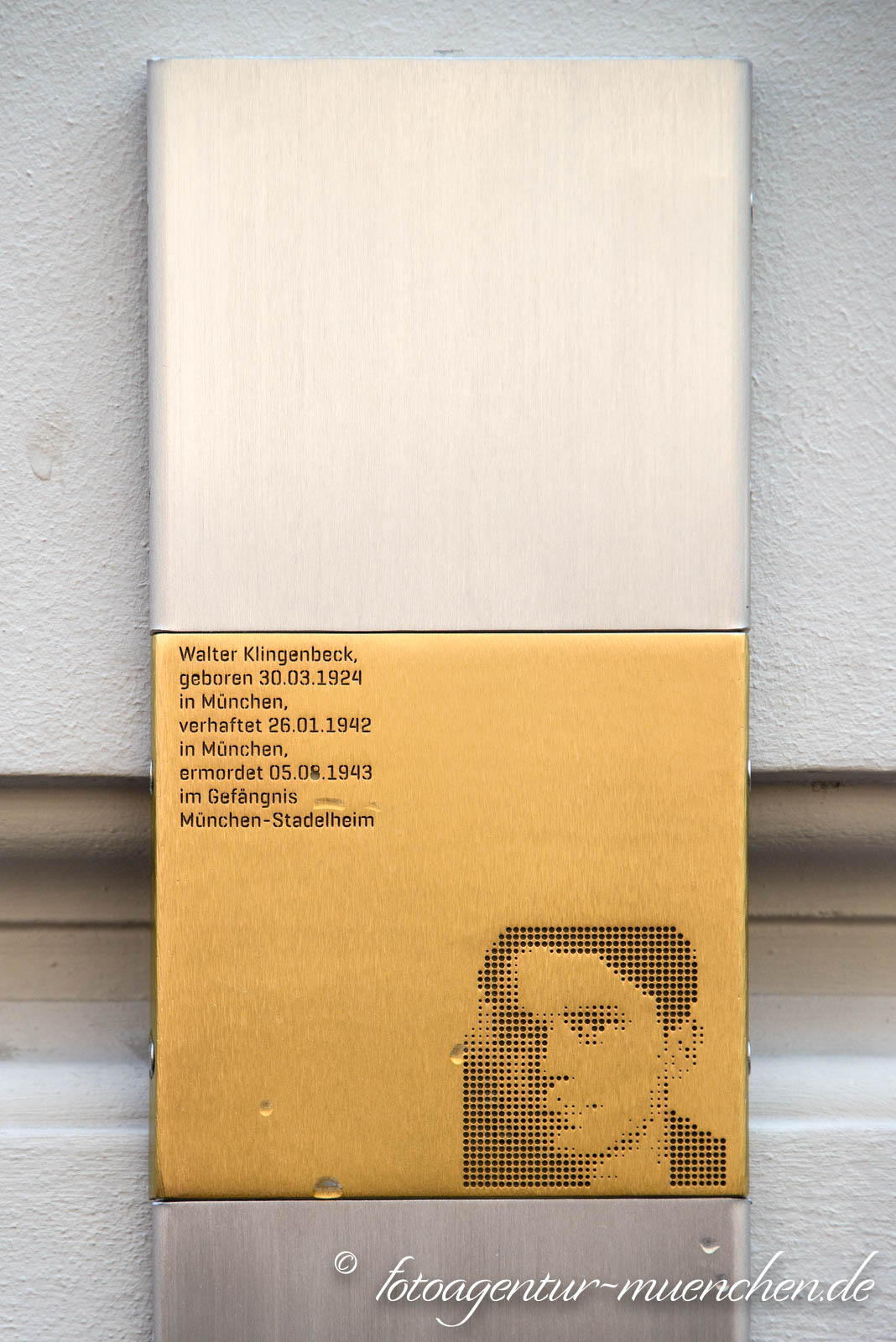 Erinnerungstafel für Walter Klingenbeck
