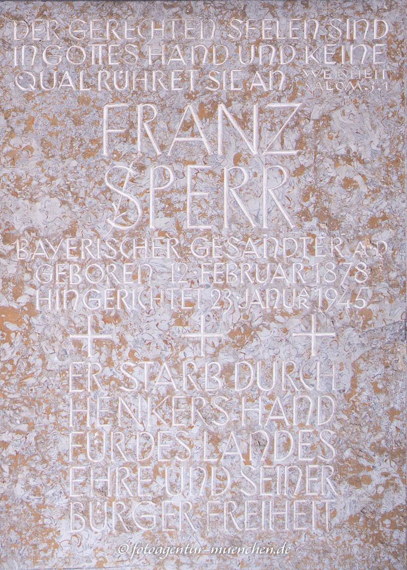 Gedenktafel für Franz Sperr – Denkmal/Kunstwerk in München
