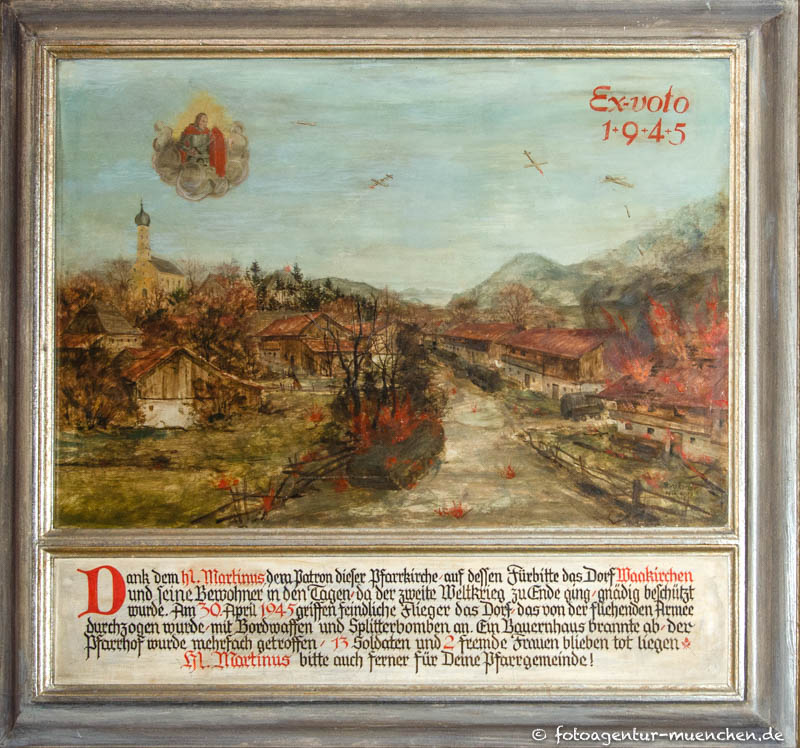 Votivbild - Bombenangriff auf Waakirchen