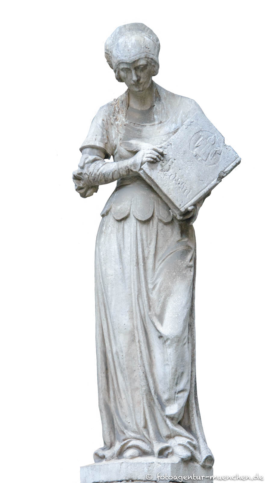 Neues Rathaus - Frau mit Journal