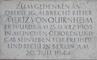 Gedenktafel - Albrecht Mertz von Quirnheim – Foto aus München