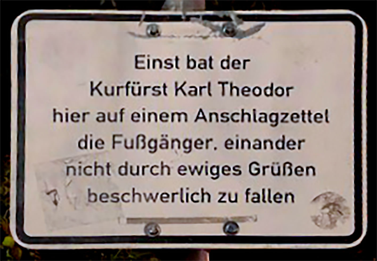 Karl Theodor - Grußverbot