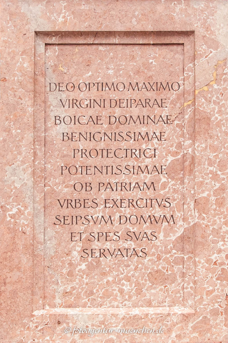 Inschrift Mariensäule – Denkmal/Kunstwerk in München