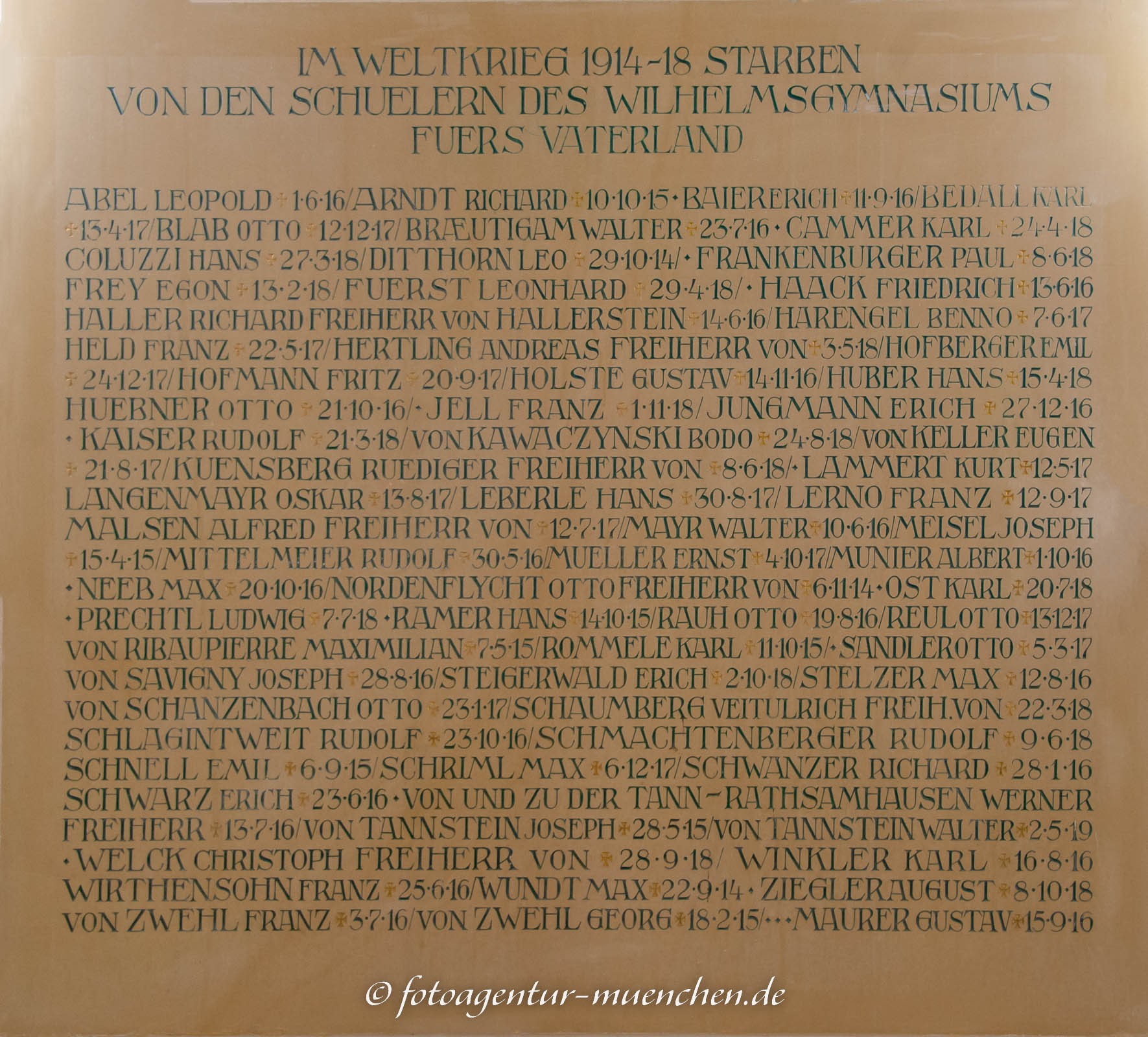 Kriegergedenktafel - Wilhelmsgymnasium