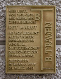 Gedenktafel - B. Traven – Foto aus München