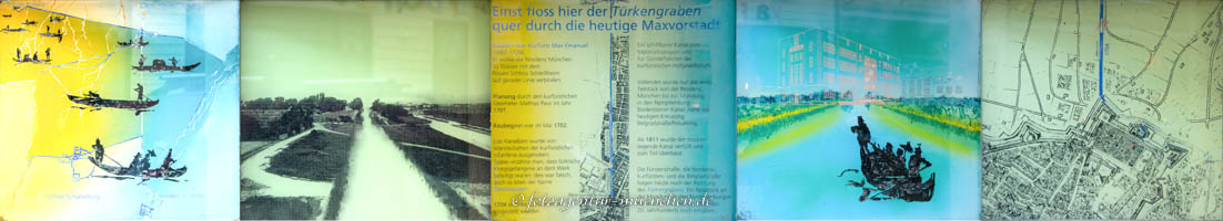 Fenster zur Erinnerung an den Türkengraben – Foto aus München