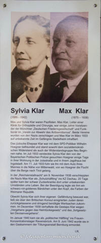 Gedenkstele für Sylvia Klar und Max Klar – Foto aus München