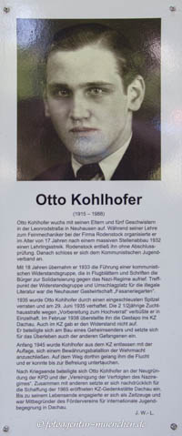 Gedenkstele - Otto Kohlhofer – Foto aus München