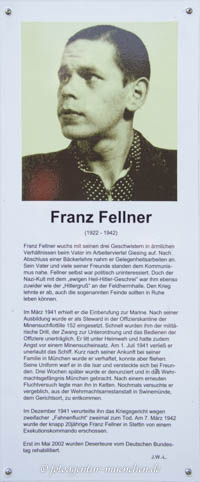 Gedenkstele - Franz Fellner – Foto aus München