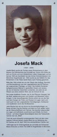 Gedenkstele - Josefa Mack – Foto aus München