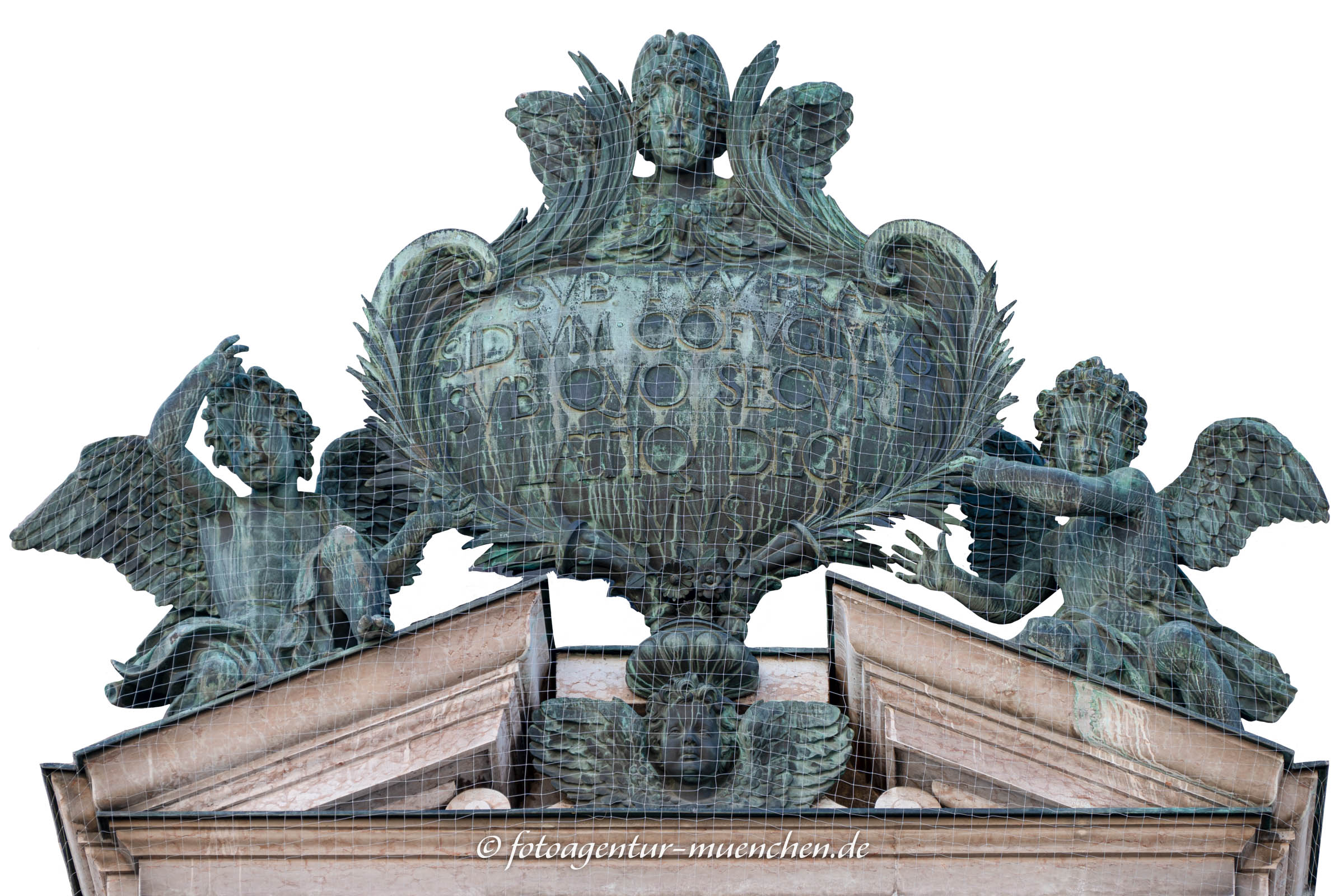 Putti mit Schrifttafel - Patrona Boiariae