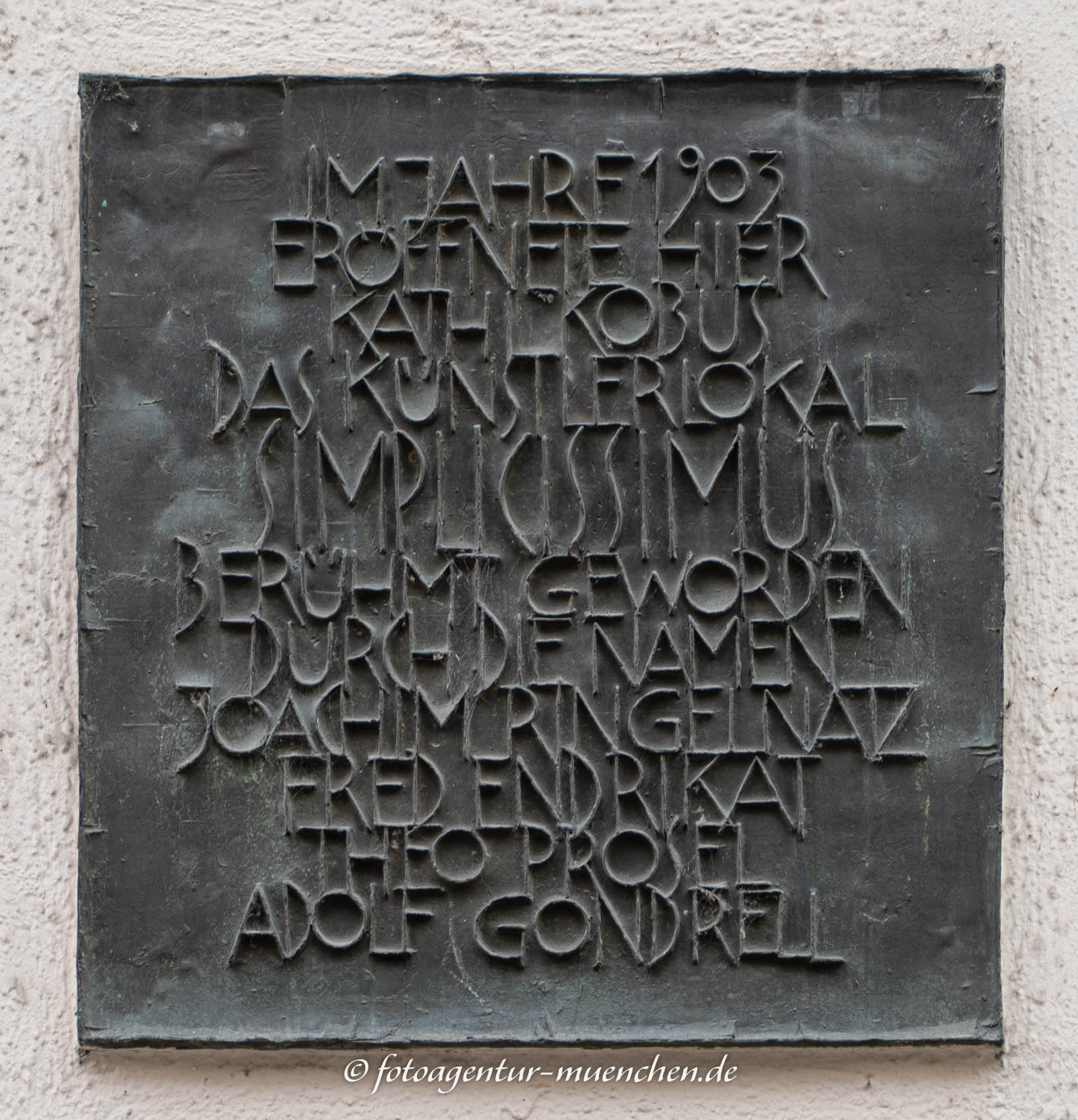 Gedenktafel - Künstlerkneipe Simplicissimus