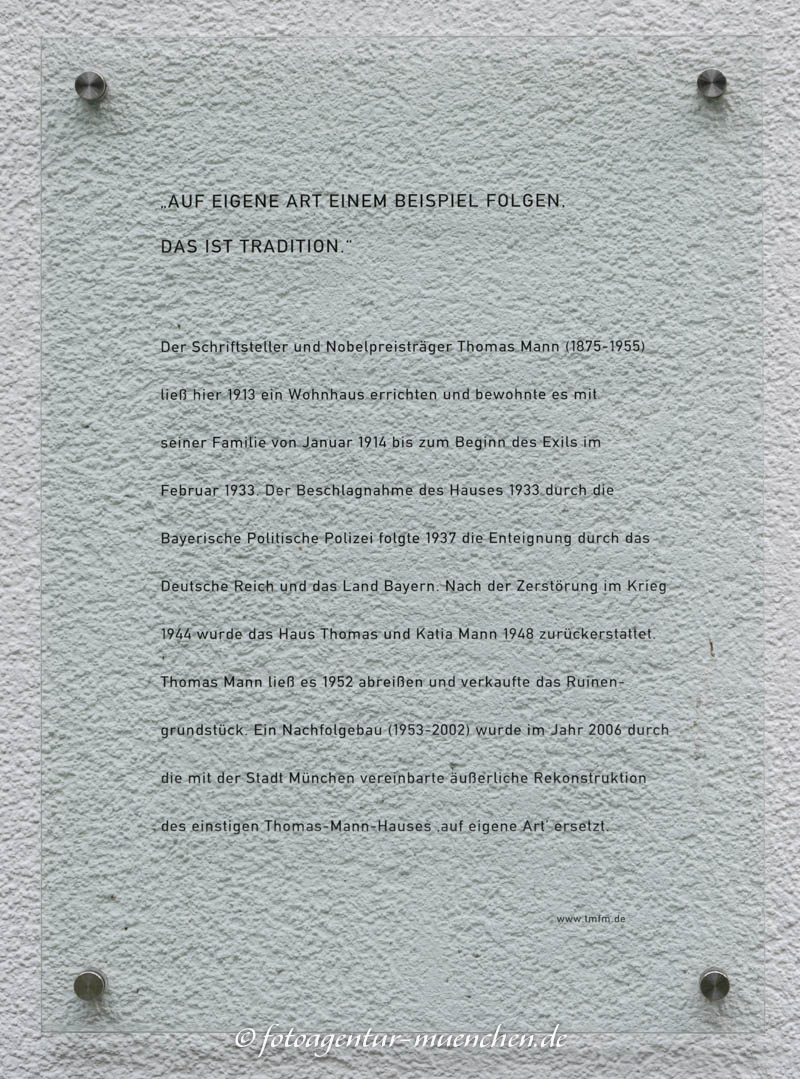 Gedenktafel - Wohnhaus Thomas Mann – Denkmal/Kunstwerk in München