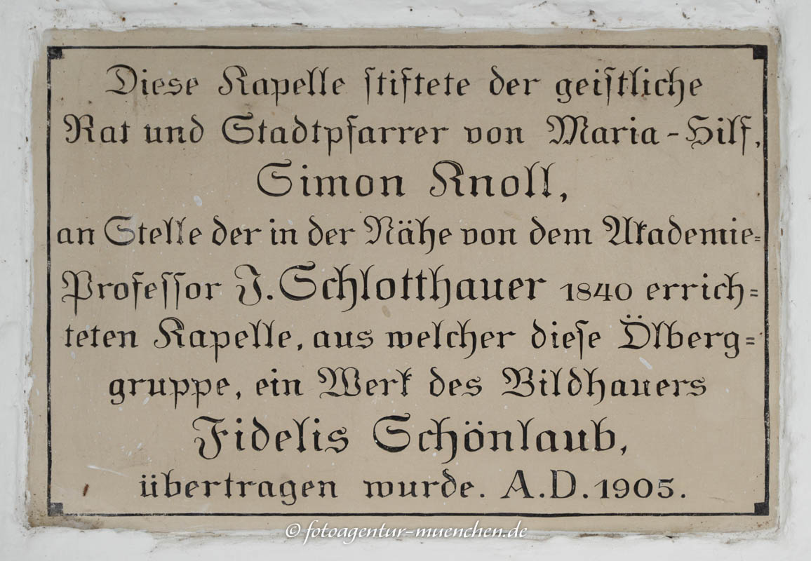 Gedenktafel - Ölbergkapelle – Denkmal/Kunstwerk in München