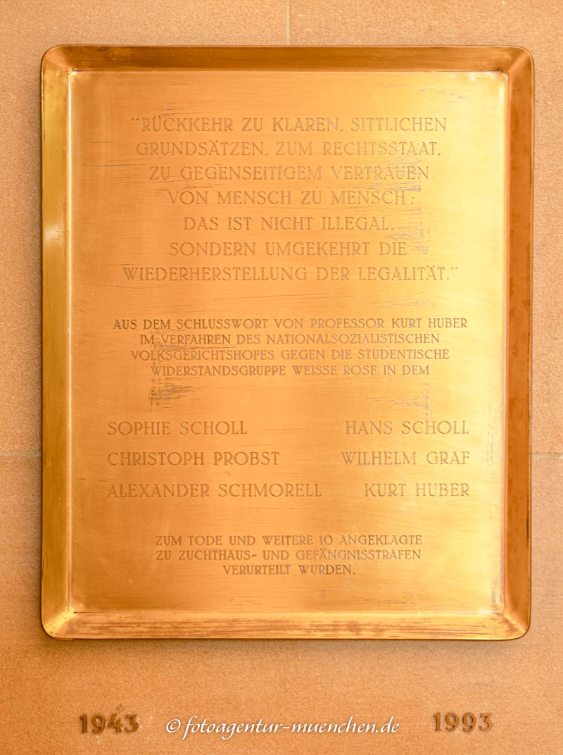 Gedenktafel - Weiße Rose – Denkmal/Kunstwerk in München