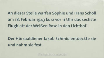 Gerhard Willhalm – Abwurfstelle der Flugblätter - Weiße Rose