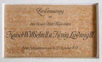 Gedenktafel - Besuch Kaiser Wilhelm II. und König Ludwig III – Foto aus München