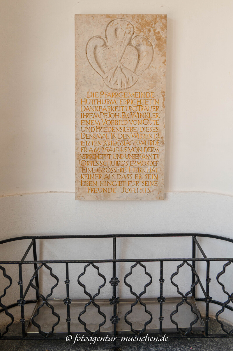 Gedenktafel für den Pfarrer Winkler