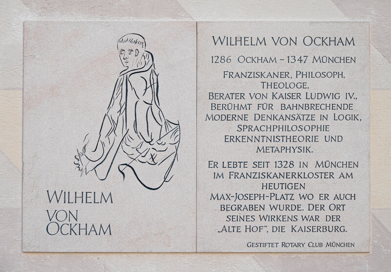Gedenktafel - Wilhelm von Ockham – Denkmal/Kunstwerk in München