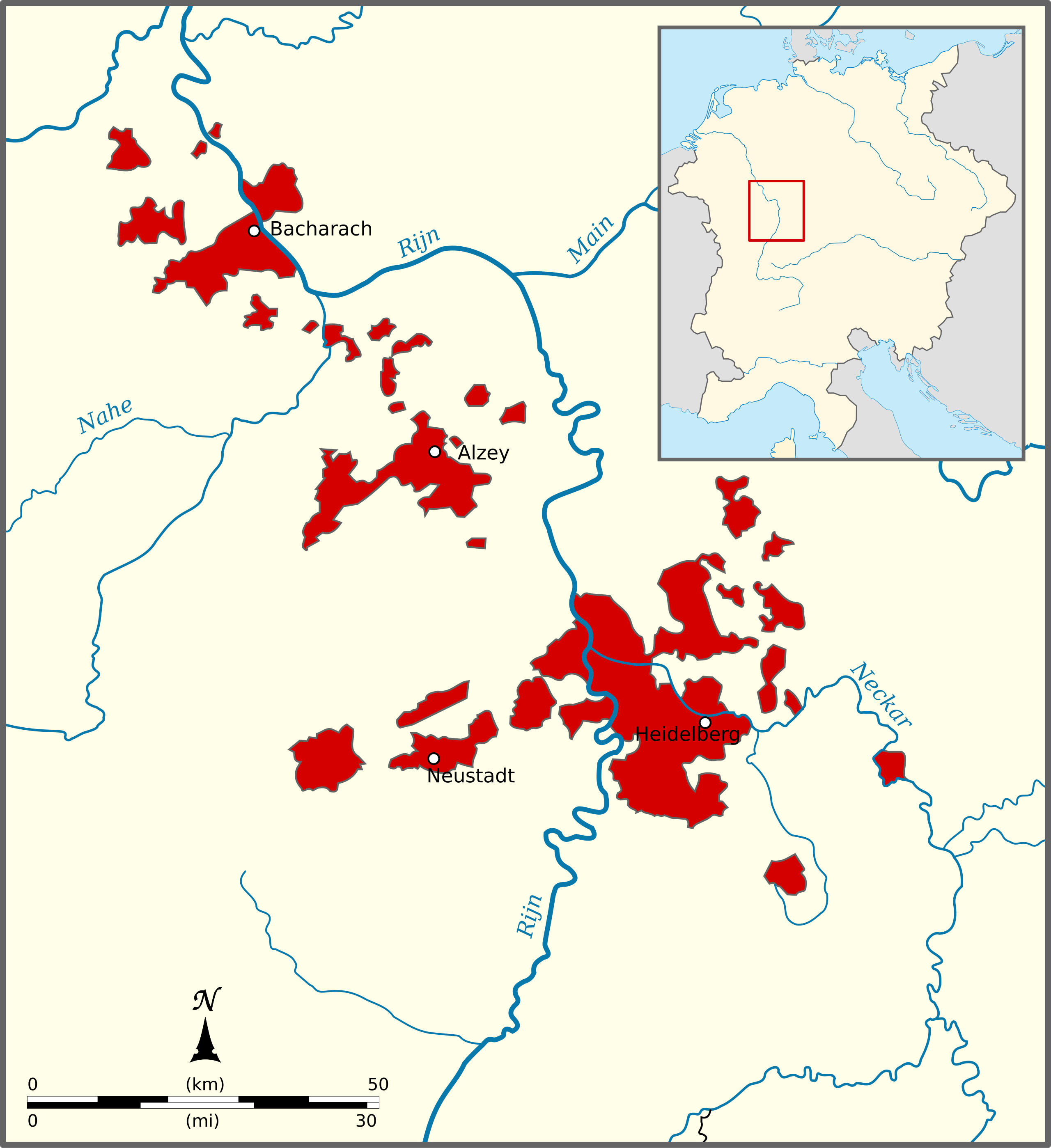 Territorialbestand der Pfalzgrafschaft (ohne die Oberpfalz)